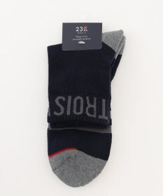 23区GOLF 【MEN】ロゴラインハーフソックス　１５ｃｍ