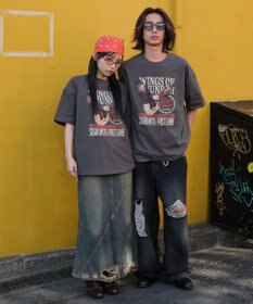 WEGO 【ユニセックス着用ITEM/SMLサイズ展開】ヴィンテージライクグラフィックT（SS）