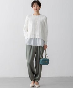 23区 【洗える】シアータフタ コンビ カットソー