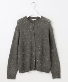 自由区 L 【アンサンブル対応・洗える】スパンコールニット カーディガン