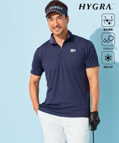 23区GOLF 【MEN】【接触冷感・UVケア・吸水速乾】ハーフジップ 無地ポロシャツ