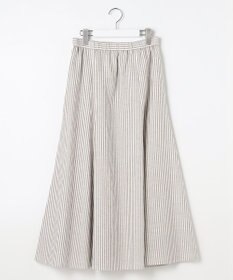J.PRESS LADIES L リネンMIX ストライプ フレア スカート