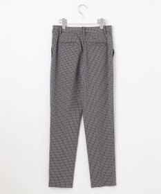 自由区 【洗える/撥水加工】TRギャバ チェック テーパードパンツ