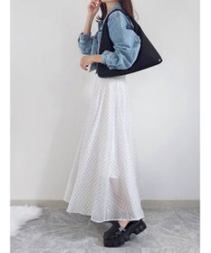 Green Parks AnriettMusee ドットフレアーロングスカート