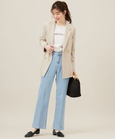 ANY SIS L 【洗える】2wayストレッチジョーゼットロゴ ロンT