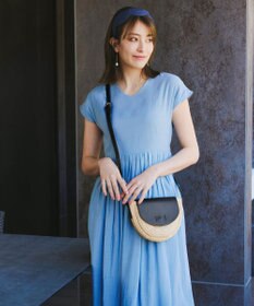 Tiaclasse ラフィアショルダーバッグ