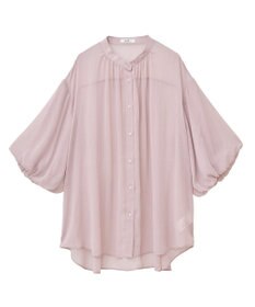 earth music&ecology バルーンスリーブシアーシャツ