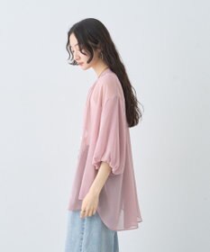 earth music&ecology バルーンスリーブシアーシャツ