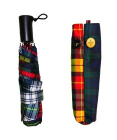 +RING 【簡単/便利】【UVカット90%以上】プラスリング UNISEX 自動開閉式 折傘58cm CHK T1179