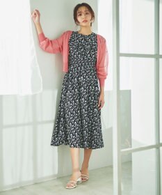 Feroux 【洗える】Vネックシアー カーデ