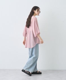 earth music&ecology バルーンスリーブシアーシャツ