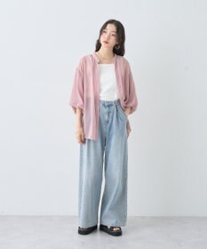 earth music&ecology バルーンスリーブシアーシャツ