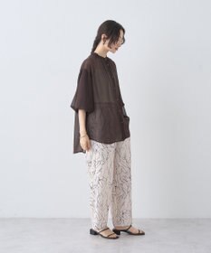 earth music&ecology バルーンスリーブシアーシャツ