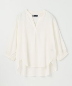 ANY L 【手洗い可能】ヨーロピアンリネンスキッパーネックブラウス