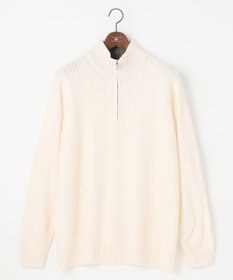 JOSEPH ABBOUD 【キングサイズ】カシミヤブレンド ハイネック ZIP プルオーバーニット