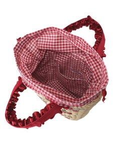 Maison de FLEUR チェリー刺繍メイズカゴバッグ