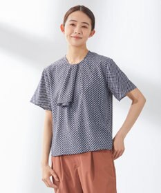 J.PRESS LADIES 【2WAY】幾何プリント ボウタイ カットソー