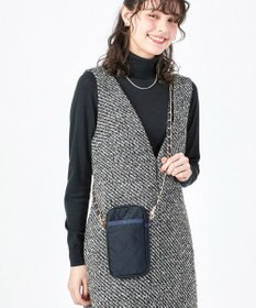LeSportsac CHAIN MINI PHONE CRSBDY/ディープシーブルーキルト