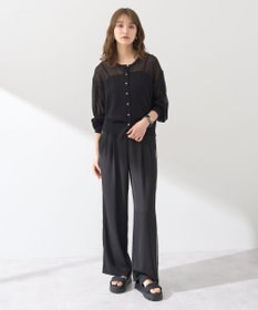 earth music&ecology 【予約】接触冷感シアークルーニットカーディガン