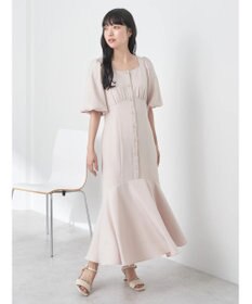 earth music&ecology フロントボタン裾フレアワンピース