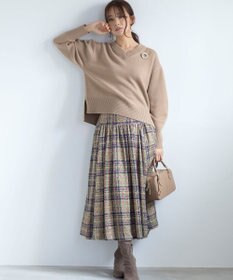 組曲 【8色展開・手洗い可】ウールカシミヤミックス Vネックニット