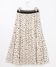 自由区 【セットアップ可】ドットプリント プリーツスカート