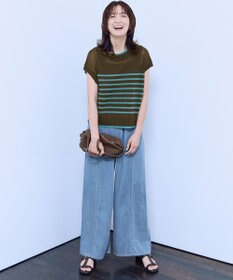 ANY L ラミータッチフレンチスリーブニット