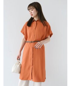 Green Parks ＳＥＴ２点　合皮ベルト＋ミディシャツワンピース