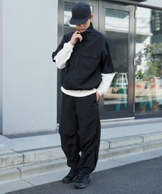 WEGO 【ウエストゴム/MLサイズ展開】ナイロンイージーパンツ