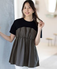 ANY SIS 【洗える】ビスチェコンビ Tシャツ ブラック×チャコール