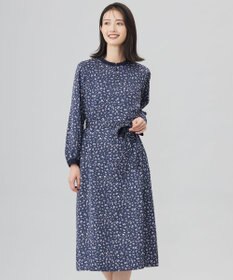 J.PRESS LADIES L 【洗える】スパンウェーブフラワープリント ワンピース