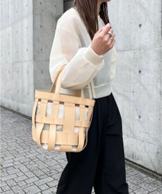 Y'SACCS 【リサイクルレザー】メッシュかごバッグ　small