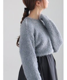 Te chichi シャギーヤーンロングスリーブニット