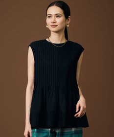 自由区 【涼やか・軽い】エアリーコットンリップピンタックフレンチスリーブ ブラウス