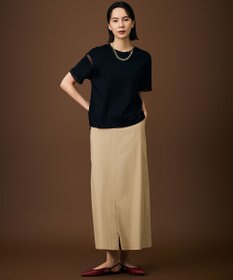 自由区 S ナチュラルコットンハイゲージシアーアクセント Tシャツ