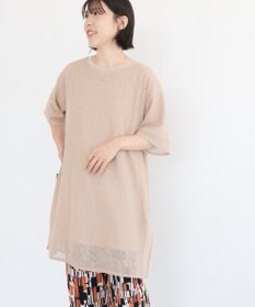 Green Parks 半袖メッシュドッキングチュニック