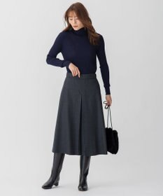 自由区 【洗える】ウォッシャブルハイカウントフラノ タックスカート