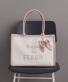 Maison de FLEUR ロゴ刺繍キャンバストートバッグ