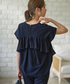 組曲 S 【接触冷感・UVケア】ライトアムンゼンジャージー フリルブラウス