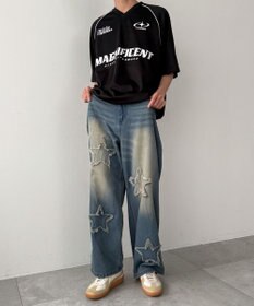 WEGO スターモチーフオーバーダイバギーパンツ