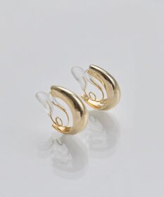 Phoebe 【金属アレルギー対応】【痛くないシリーズ】ぷっくりモードクリスタルループフィットイヤリング　ゴールド