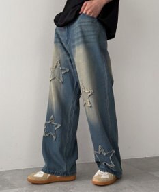 WEGO スターモチーフオーバーダイバギーパンツ