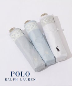 MOONBAT 【WEB限定/ 遮光率100％/遮熱/UV】POLO RALPH LAUREN（ポロ ラルフローレン）晴雨兼用日傘 ワンポイント ポロポニー レース 折りたたみ傘