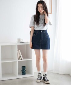 WEGO デニム台形ミニスカート