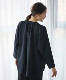#Newans 【洗濯機可能】タックネックブラウス