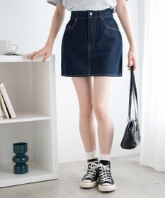 WEGO デニム台形ミニスカート