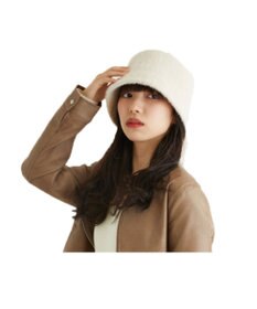 MOONBAT 【洗える】estaa アンゴラ風バケットハット