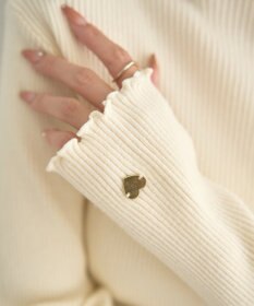 earth music&ecology ハートプレートリブニットプルオーバー