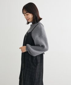 Green Parks フロントＺＩＰツイードキャミワンピース