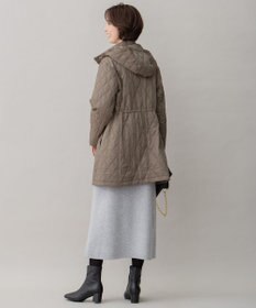 自由区 L 【洗える】ブライトキルト フード付きコート